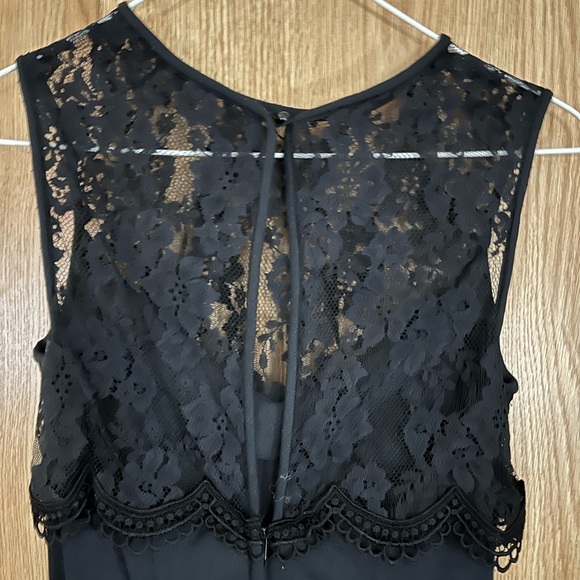 Gunne Sax Jessica McClintock Black Lace Maxi Open Back Vintage - Picture 4 of 6